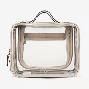 Calpak Large Clear Cosmetic Case in Stone